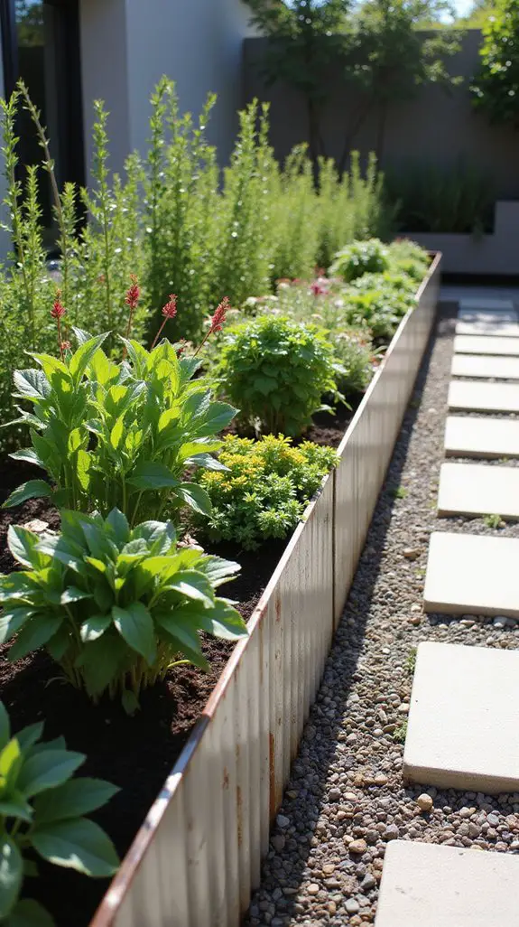 modern corrugated metal gardens