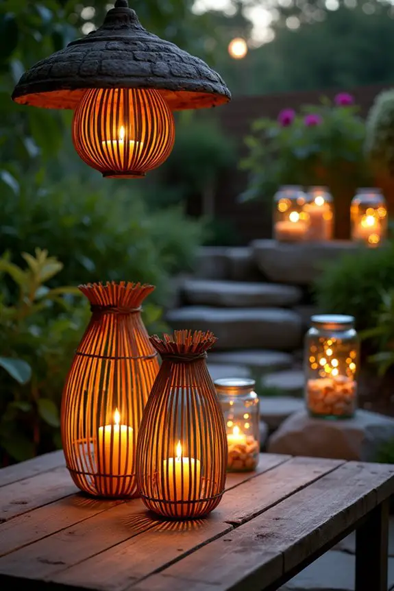 natural materials garden lighting