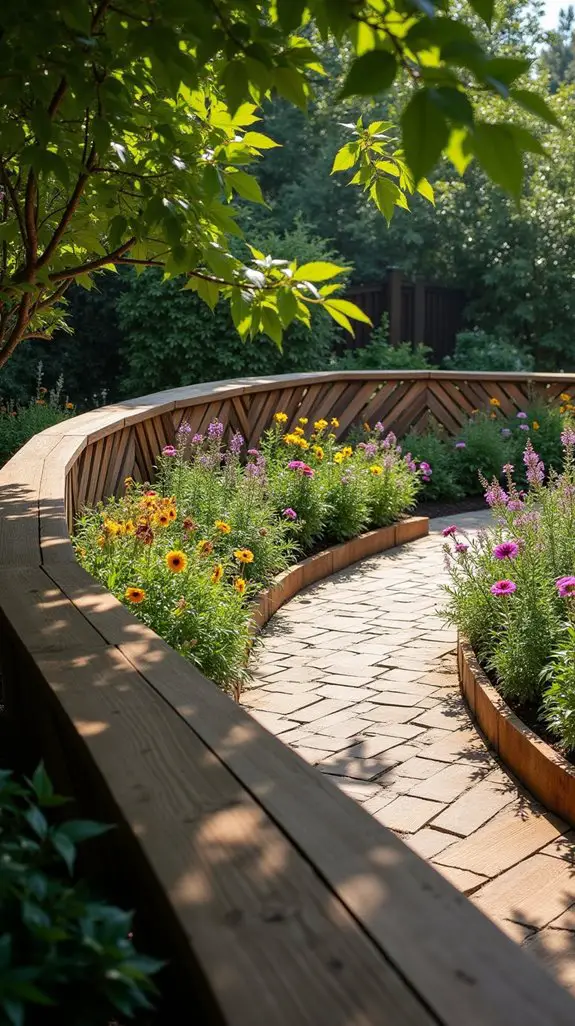 patterned wood edging design