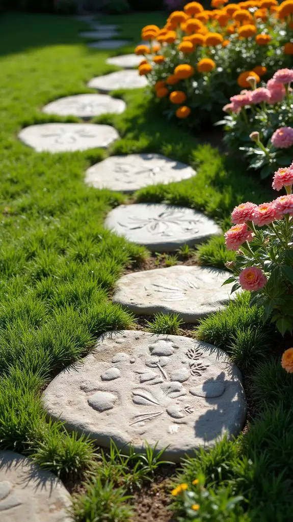 personalized cement stepping stones