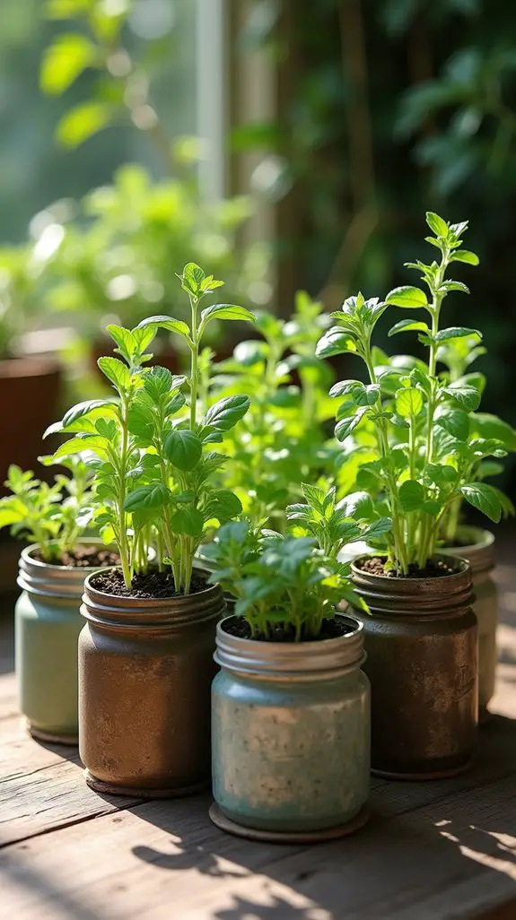 repurposed containers for herbs