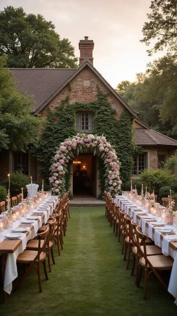 romantic garden wedding cottage