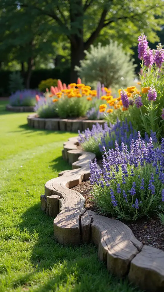 rustic reclaimed wood edging