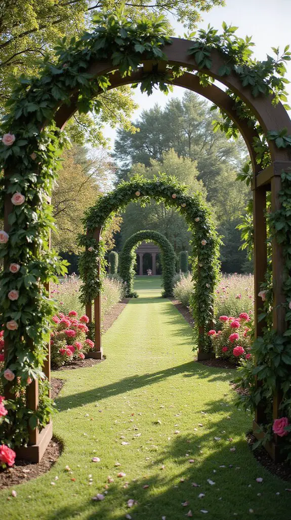 rustic wooden wedding arches