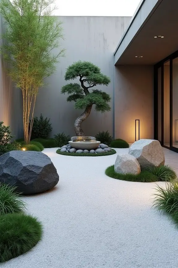 serene minimalist courtyard garden