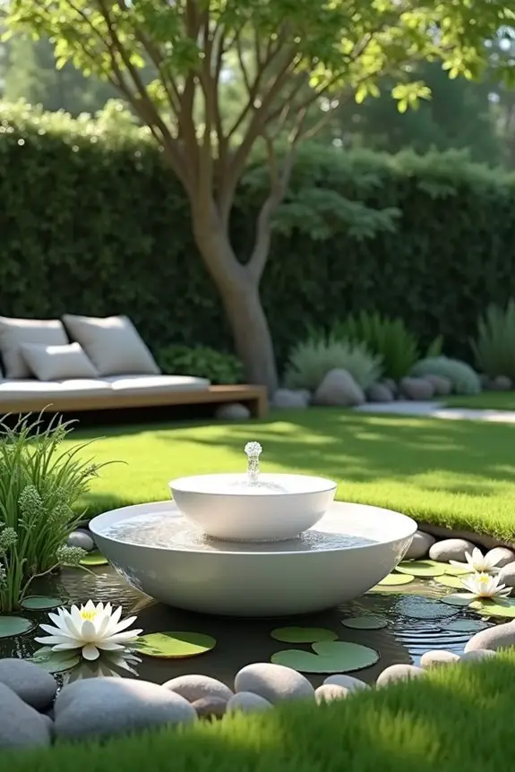 serene minimalist water features