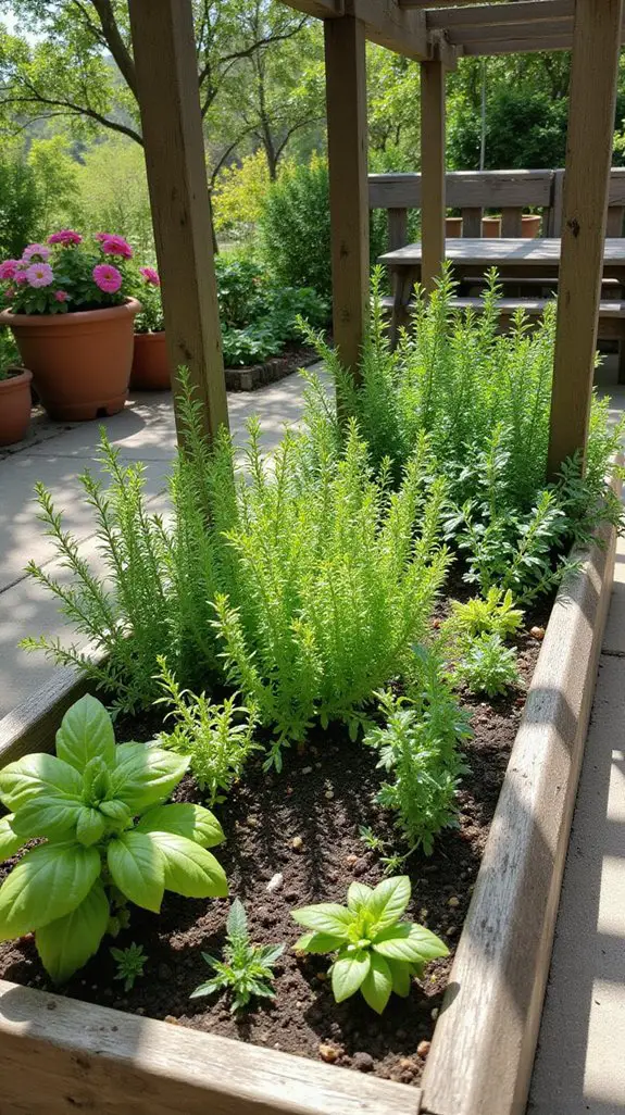 structured elevated herb gardening
