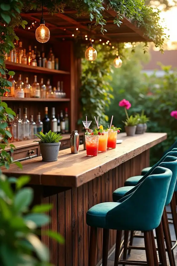 stylish functional garden bar