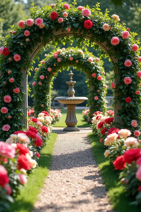symmetrical rose garden layout