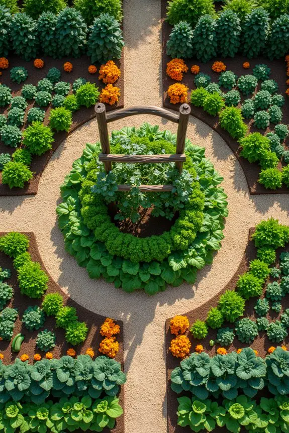 symmetrical vegetable garden design