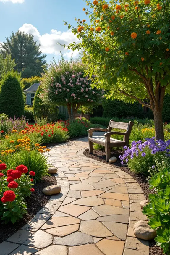 textured concrete garden borders