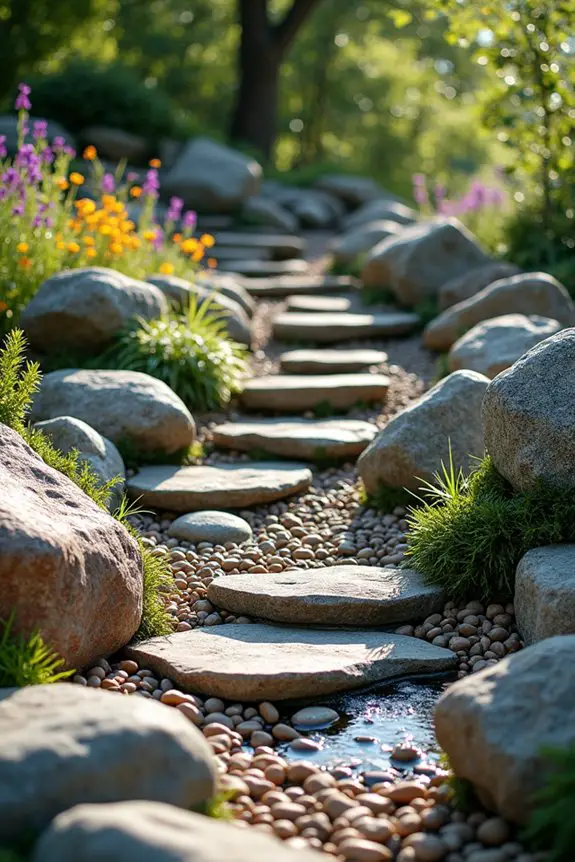textured stone garden design