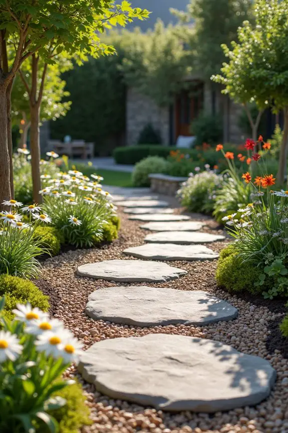 textured stone pathway design