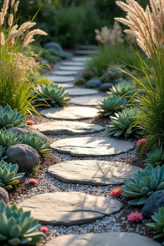 textured stone pathway design