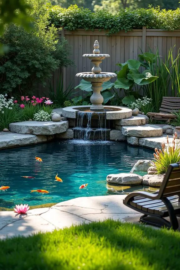 tranquil backyard water features