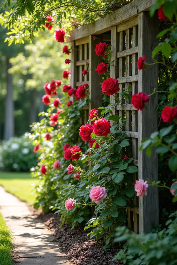 vertical climbing rose structures