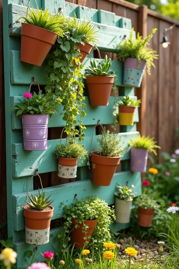 vertical garden with planters