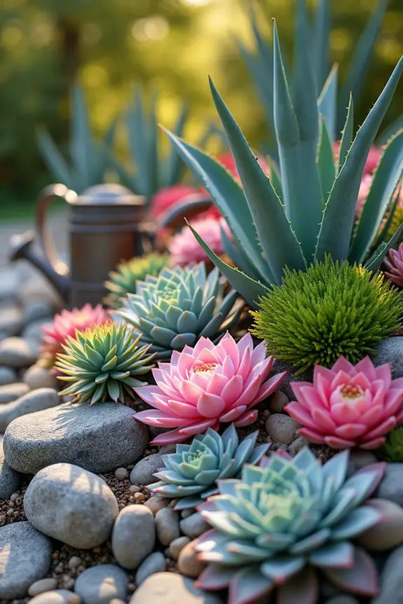 vibrant desert garden succulents