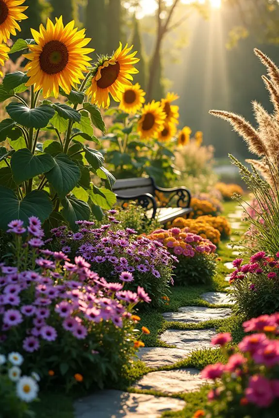 vibrant floral landscape design