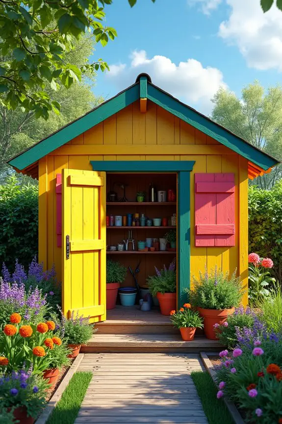 vibrant garden shed revamp