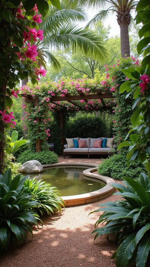 vibrant tropical garden oasis
