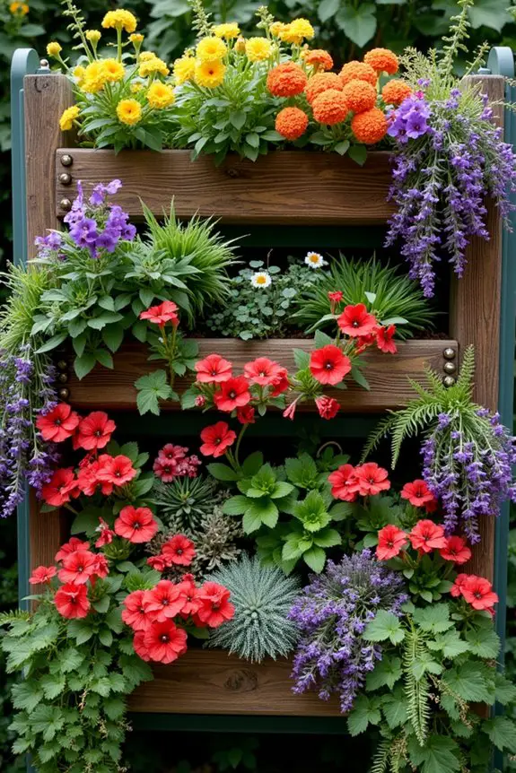 vibrant vertical garden colors