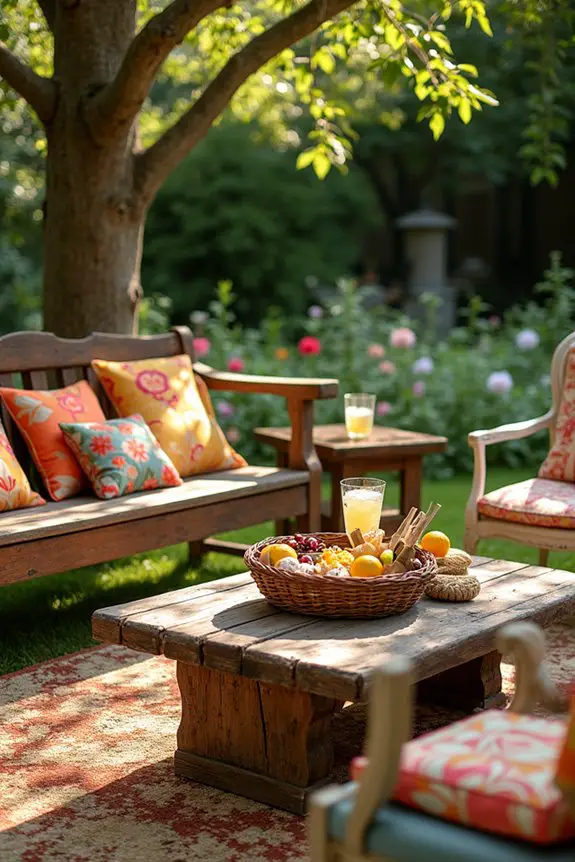 vintage cozy garden seating