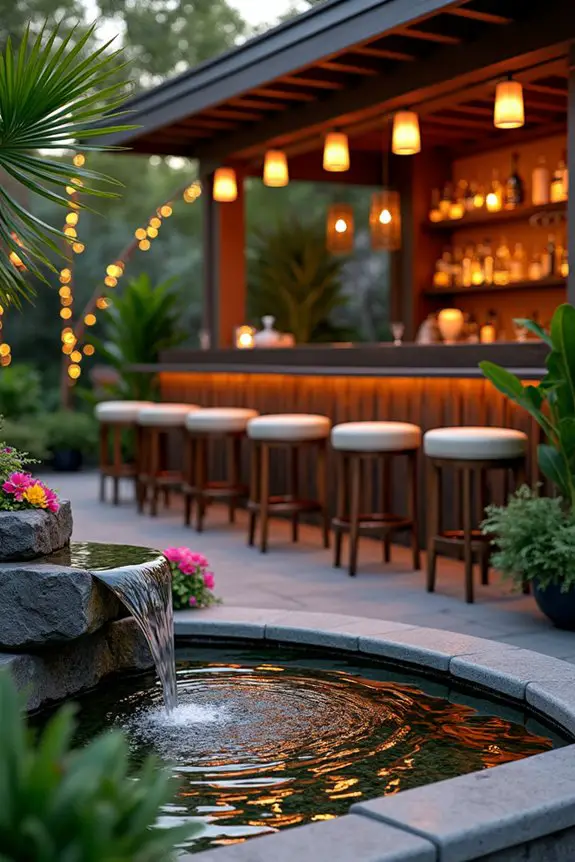 water feature garden bar