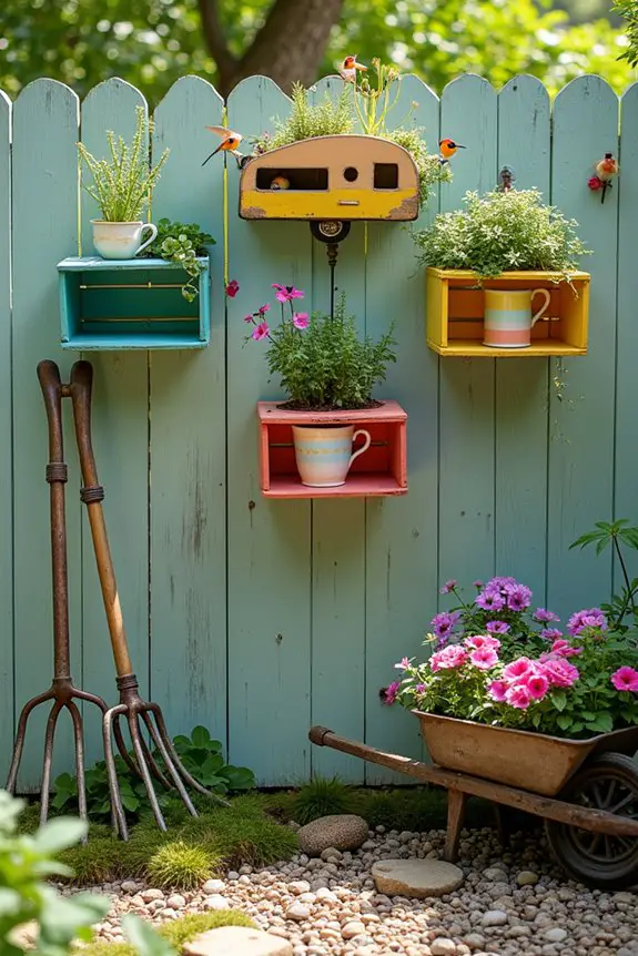 whimsical garden art installations