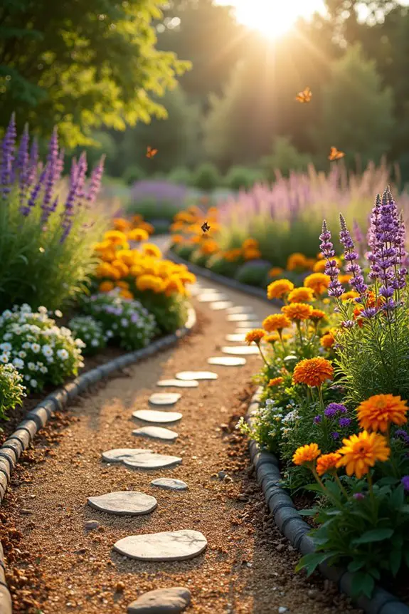 whimsical garden flower borders
