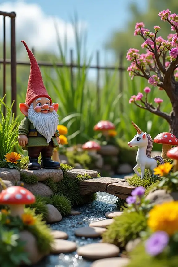 whimsical garden statue placement