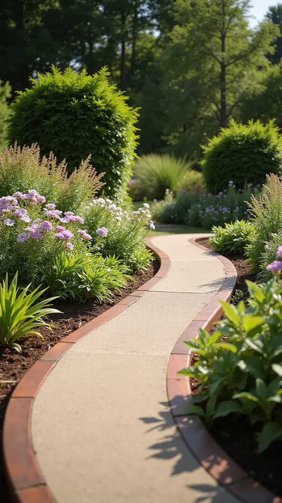 wood edging enhances garden aesthetics