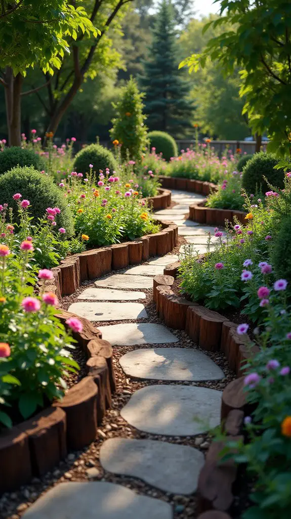 wood edging for garden structure