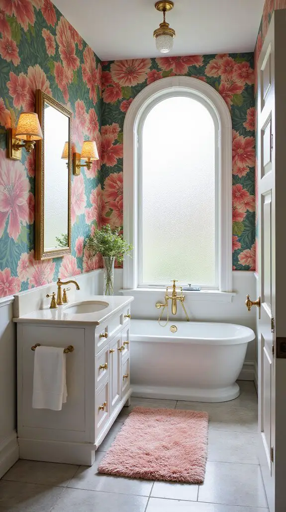 bold wallpaper transforms bathrooms