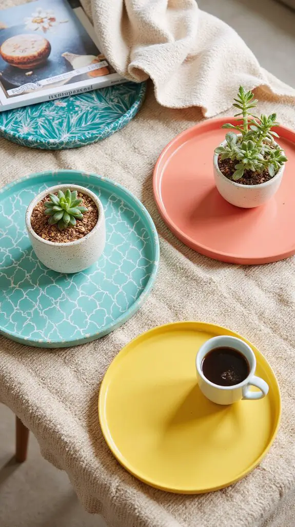 colorful trays for organization