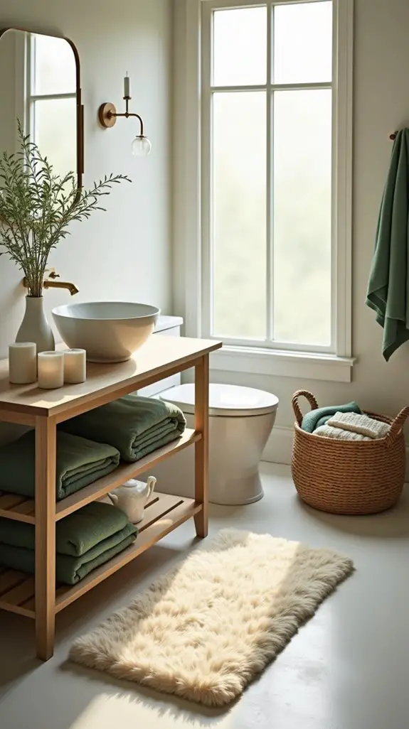 cozy bathroom textiles and accessories