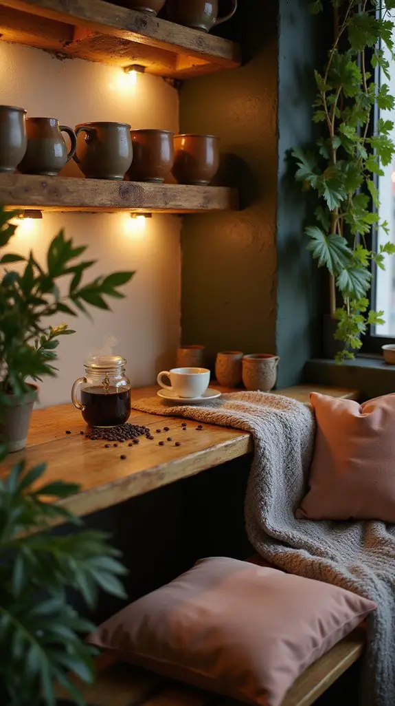 cozy coffee seating area