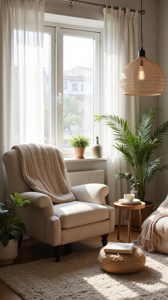 cozy reading nook setup