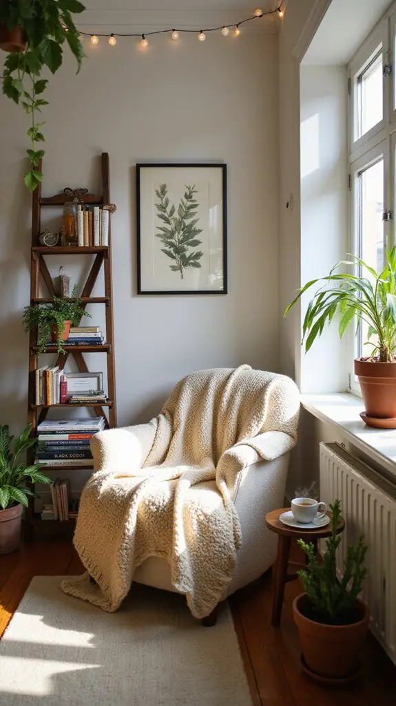 cozy reading sanctuary created