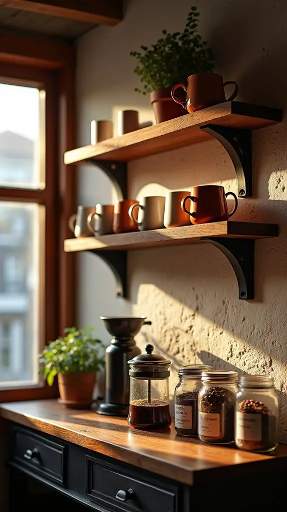 cozy rustic coffee bar