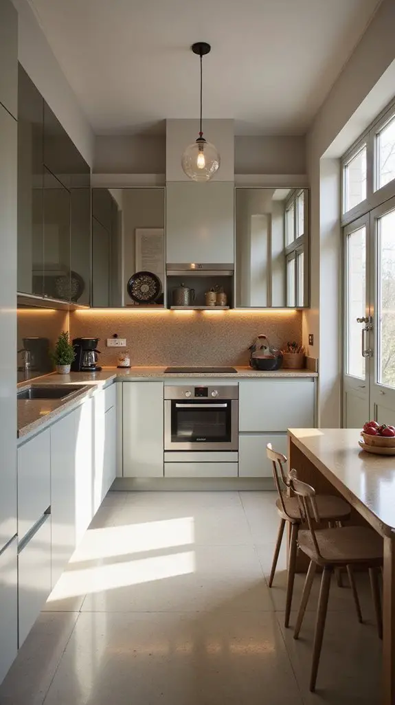 reflective elements enhance kitchens