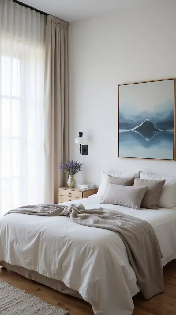 serene nature inspired bedroom art