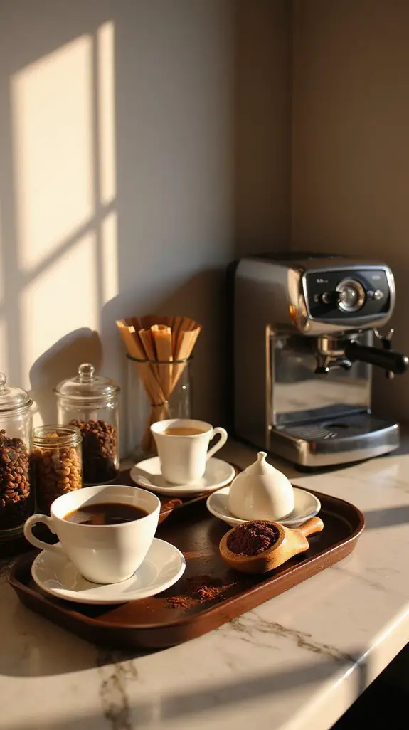 stylish organized coffee station