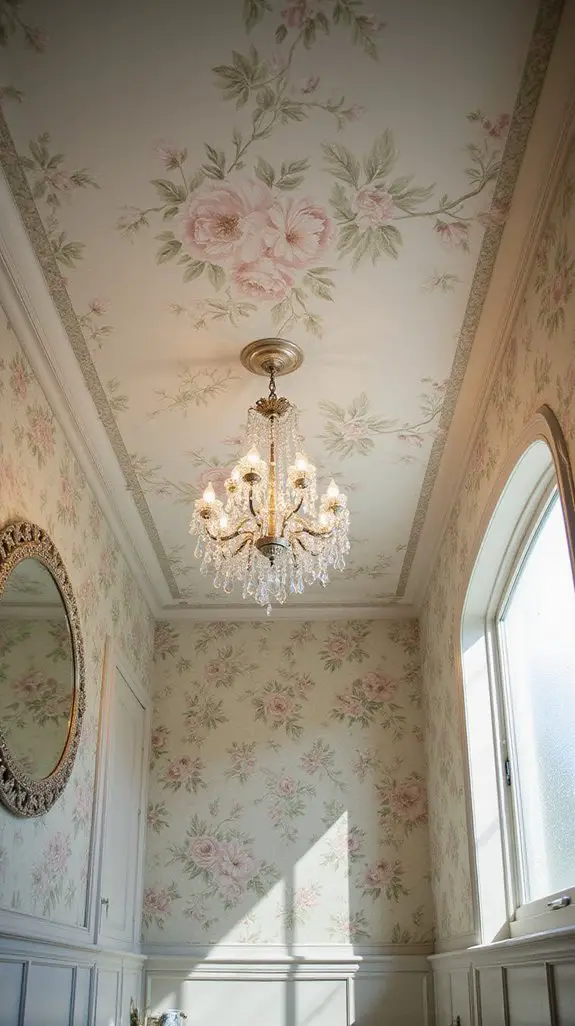 transform ceilings with wallpaper