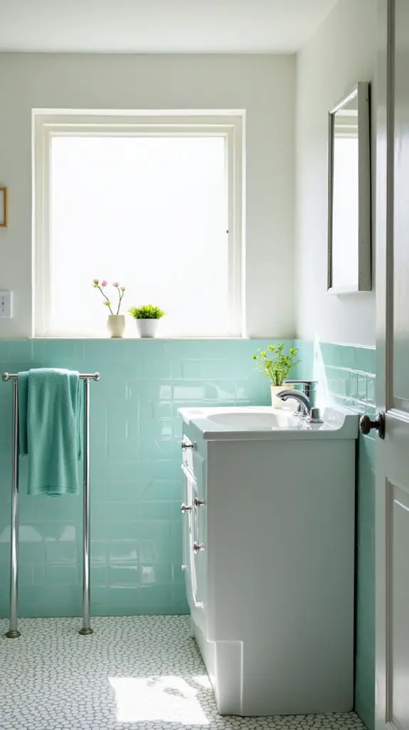 aqua and white bathroom design