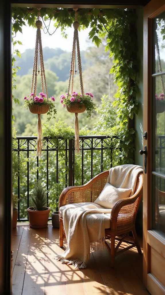 artistic macrame balcony decor
