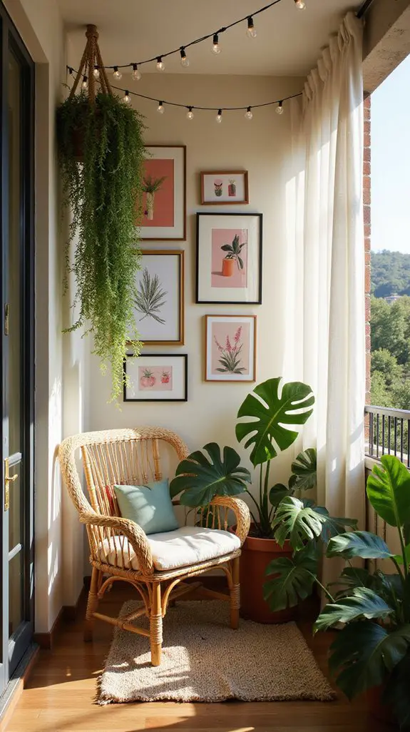 artistic plant filled balcony design