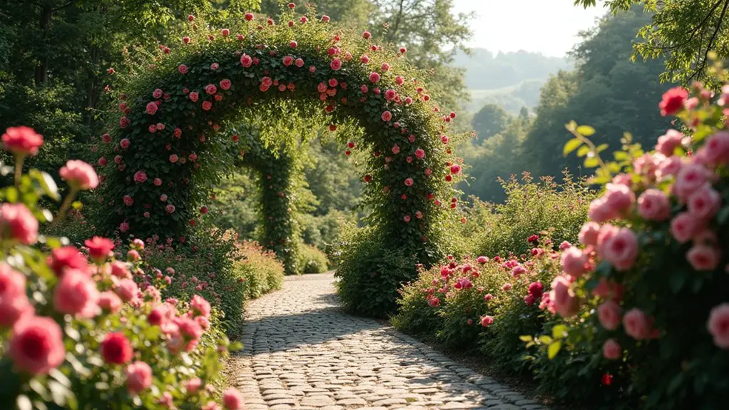 artistic rose garden archway