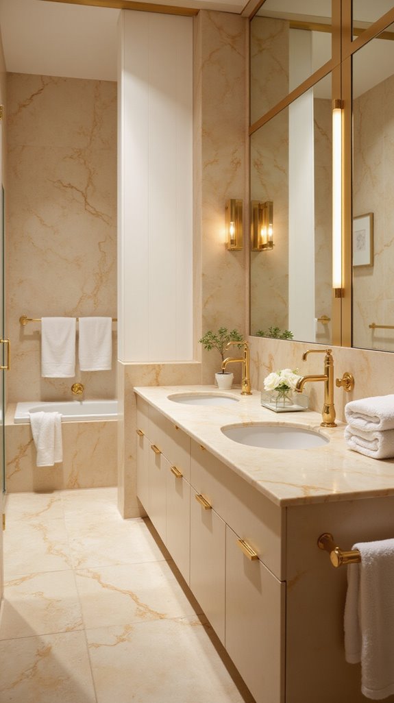 beige marble with gold veining