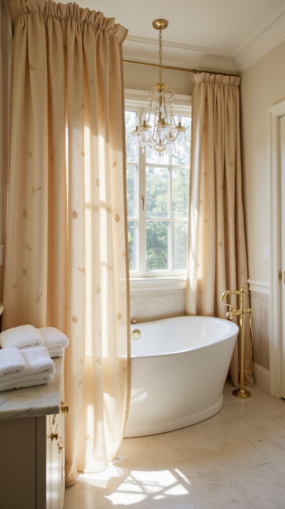 beige shower curtain elegance